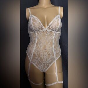 Adore Me White Lace Chemise